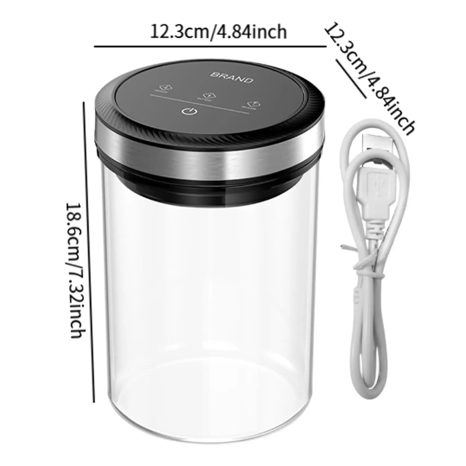 Tarro de Vidrio con Sellado Automático al VacĂo – Contenedor HermĂ©tico de Borosilicato para CafĂ©, TĂ© y Alimentos Secos
