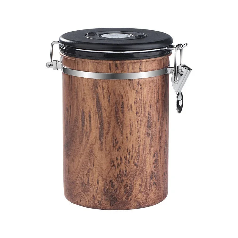 Contenedor Hermético para Café de 1.8L – Tarro Sellado al Vacío de Acero Inoxidable 304 con Cuchara Medidora