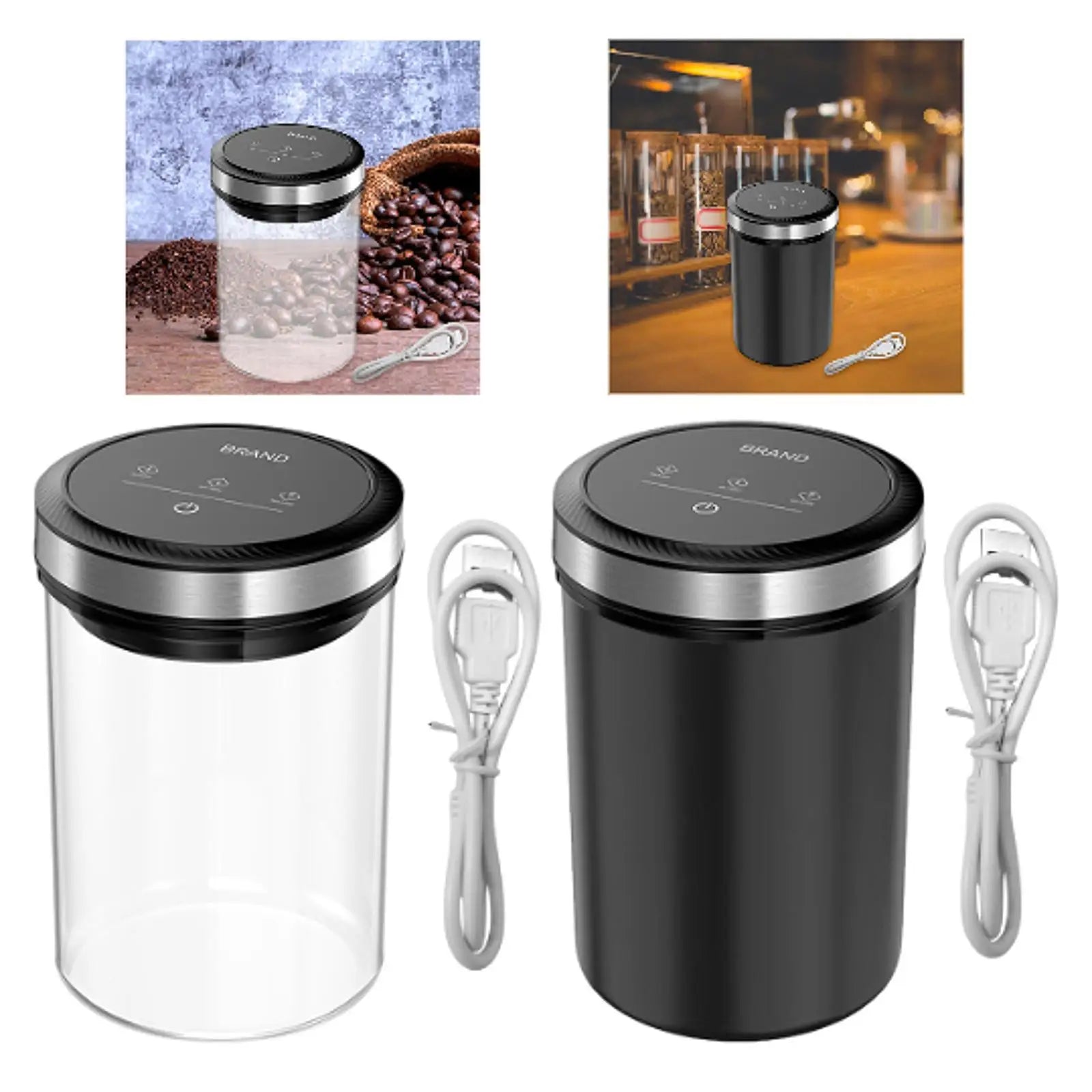 Tarro de Vidrio con Sellado Automático al VacĂo – Contenedor HermĂ©tico de Borosilicato para CafĂ©, TĂ© y Alimentos Secos