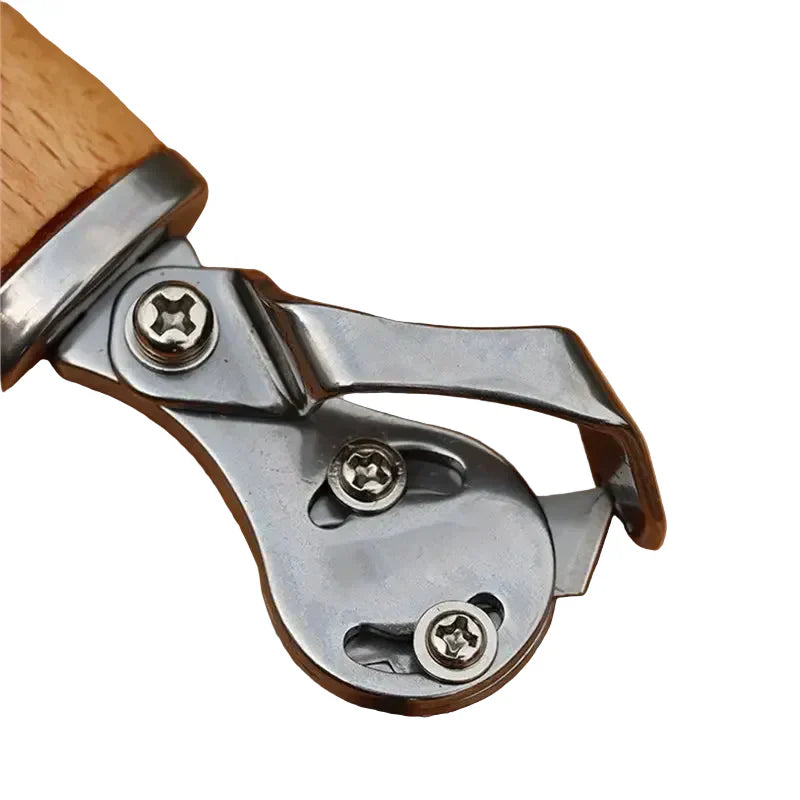 Cuchillo para Cuero con Hoja Recta y Curva de Acero al Carbono y Mango de Madera de Haya
