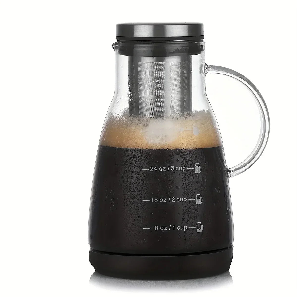 Jarra de Vidrio para Café Cold Brew 24 oz – Cafetera Manual Pour Over para Café Helado