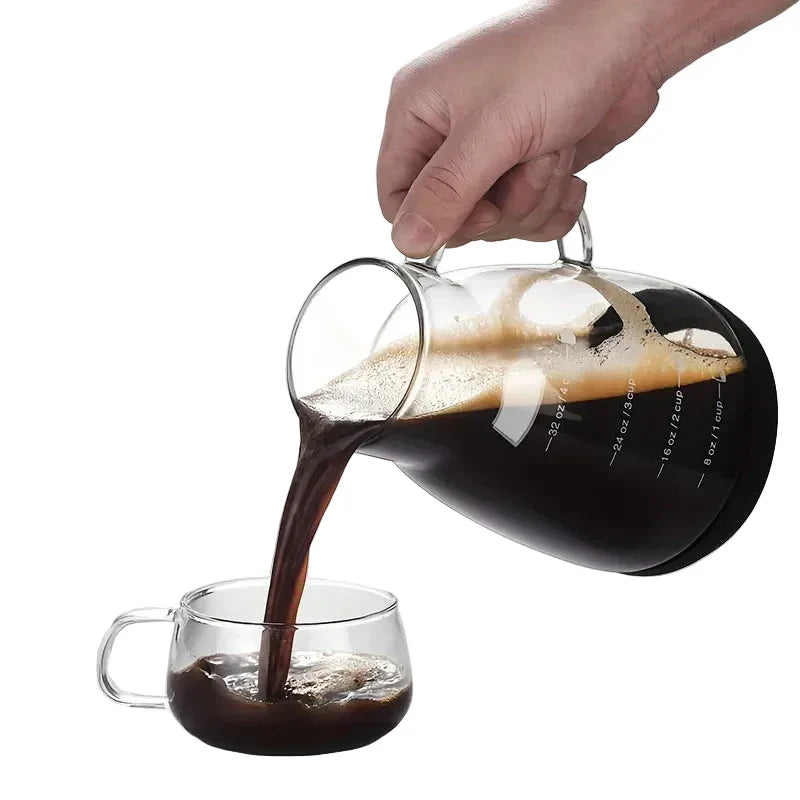 Jarra de Vidrio para Café Cold Brew 24 oz – Cafetera Manual Pour Over para Café Helado