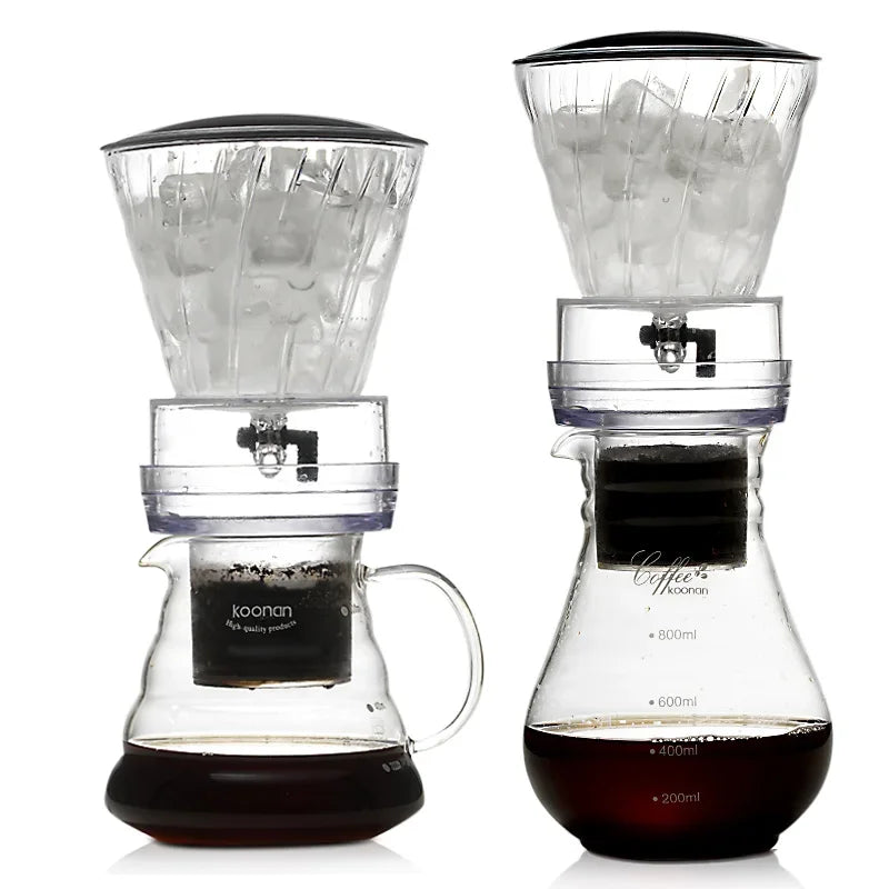 Cafetera Cold Brew por Goteo de Agua con Filtro Reutilizable – Sistema de Café Helado de Vidrio y Acero Inoxidable