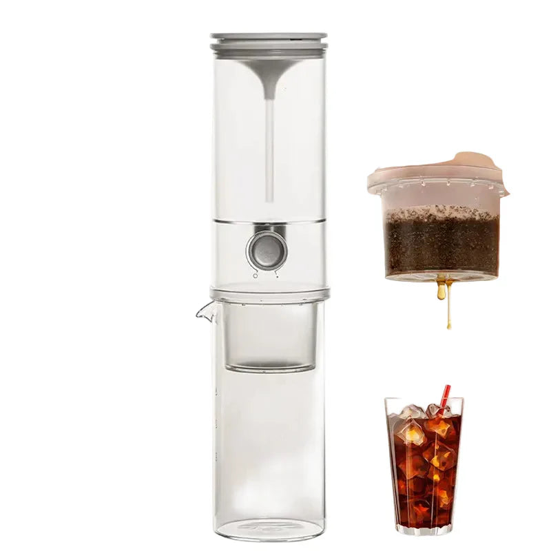 Cafetera Cold Drip Portátil de Vidrio – Sistema de Café Helado y Cold Brew de Gran Capacidad