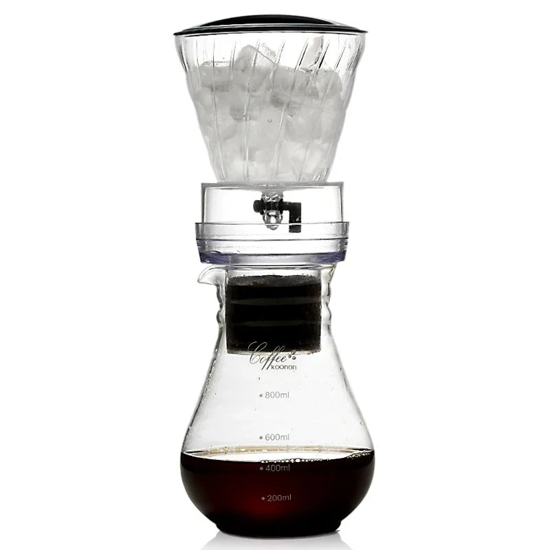 Cafetera Cold Brew por Goteo de Agua con Filtro Reutilizable – Sistema de Café Helado de Vidrio y Acero Inoxidable