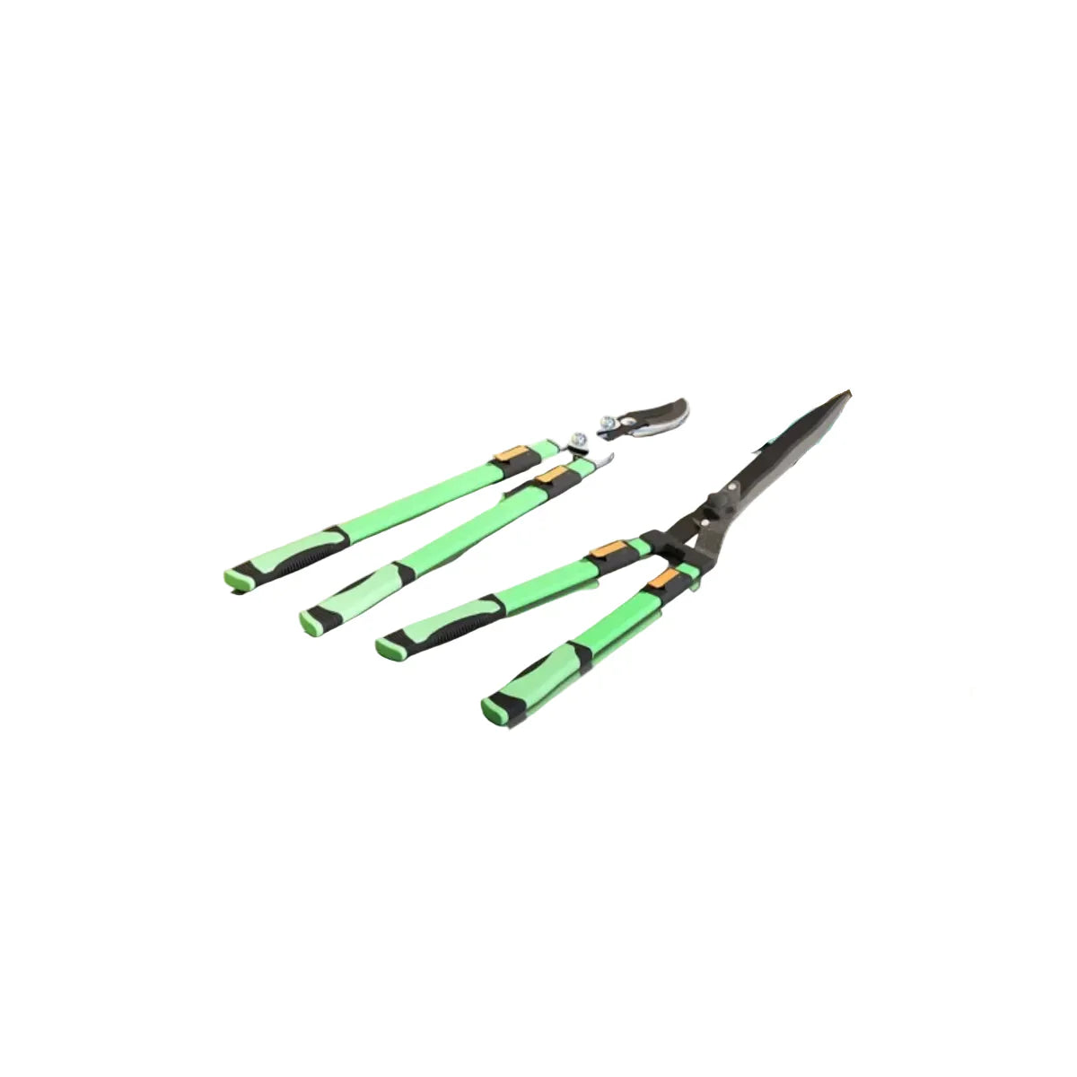 Set de Jardín de 2 Piezas con Tijeras para Setos y Cortarramas Telescópico de Hojas Antiadherentes