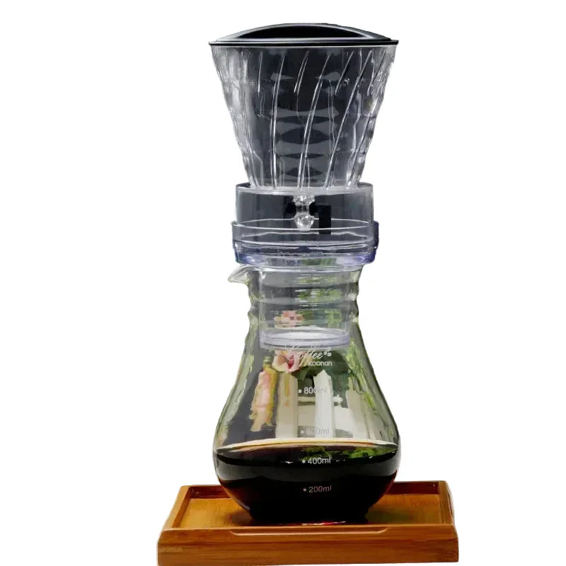 Cafetera Cold Brew por Goteo de Agua con Filtro Reutilizable – Sistema de Café Helado de Vidrio y Acero Inoxidable