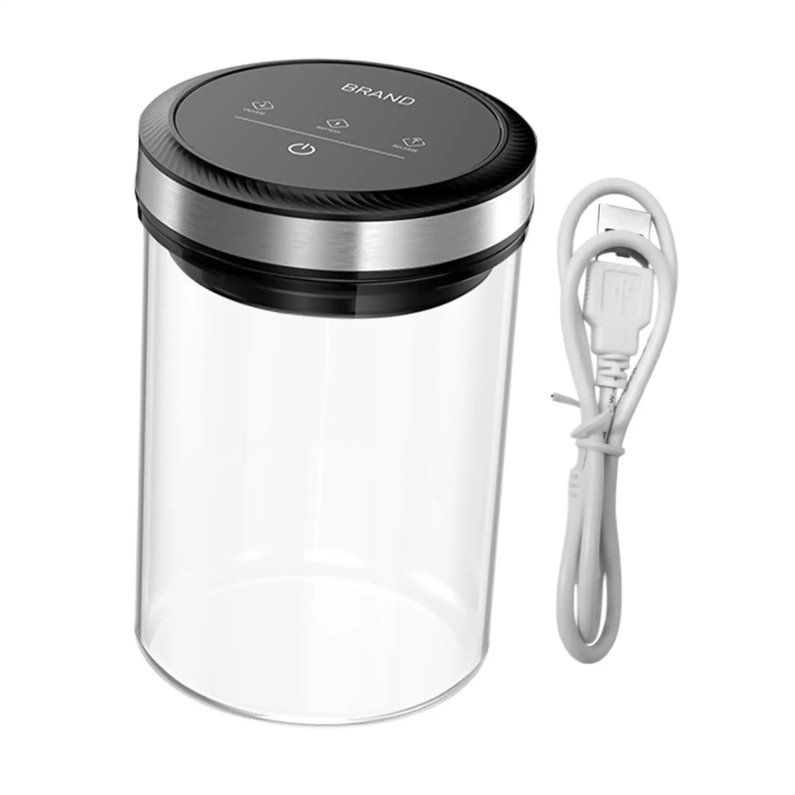 Tarro de Vidrio con Sellado Automático al Vacío – Contenedor Hermético de Borosilicato para Café, Té y Alimentos Secos