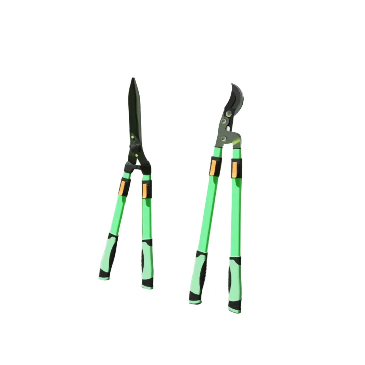 Set de Jardín de 2 Piezas con Tijeras para Setos y Cortarramas Telescópico de Hojas Antiadherentes