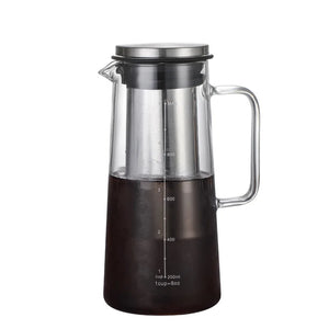 Jarra de Café Cold Brew de Vidrio con Filtro de Acero Inoxidable – 1000 ml / 1400 ml para Café Helado, Té e Infusiones