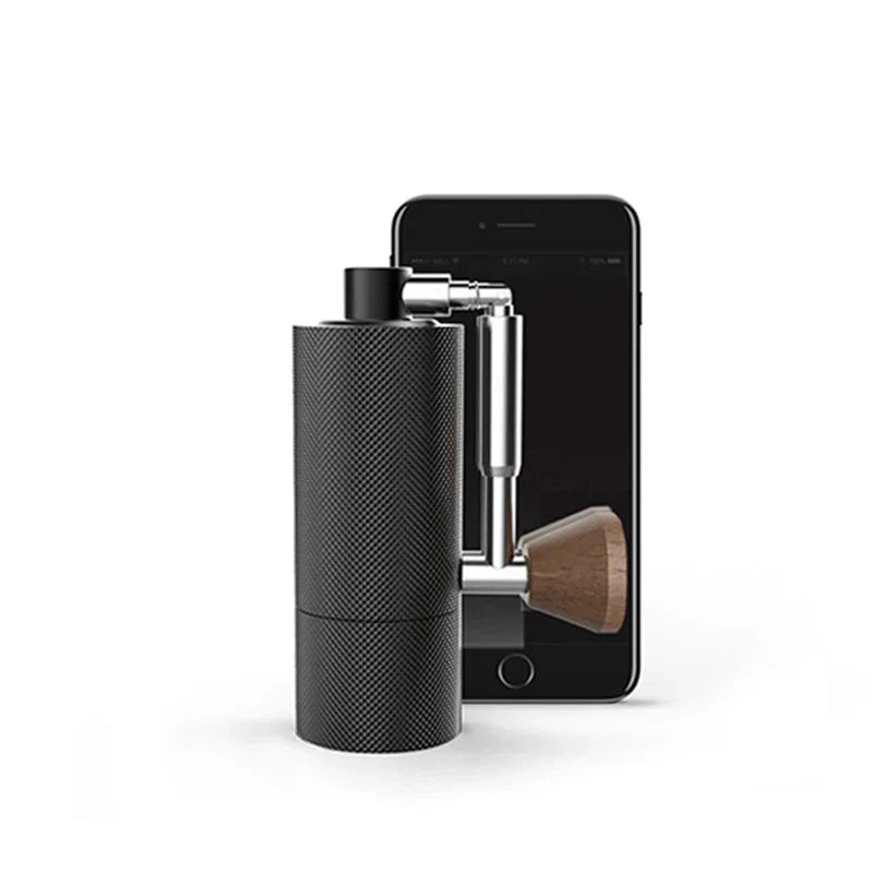 Molino de Café Manual Portátil Mini – Muelas CNC de Acero Inoxidable, Cuerpo de Aluminio y Madera, 10 cm