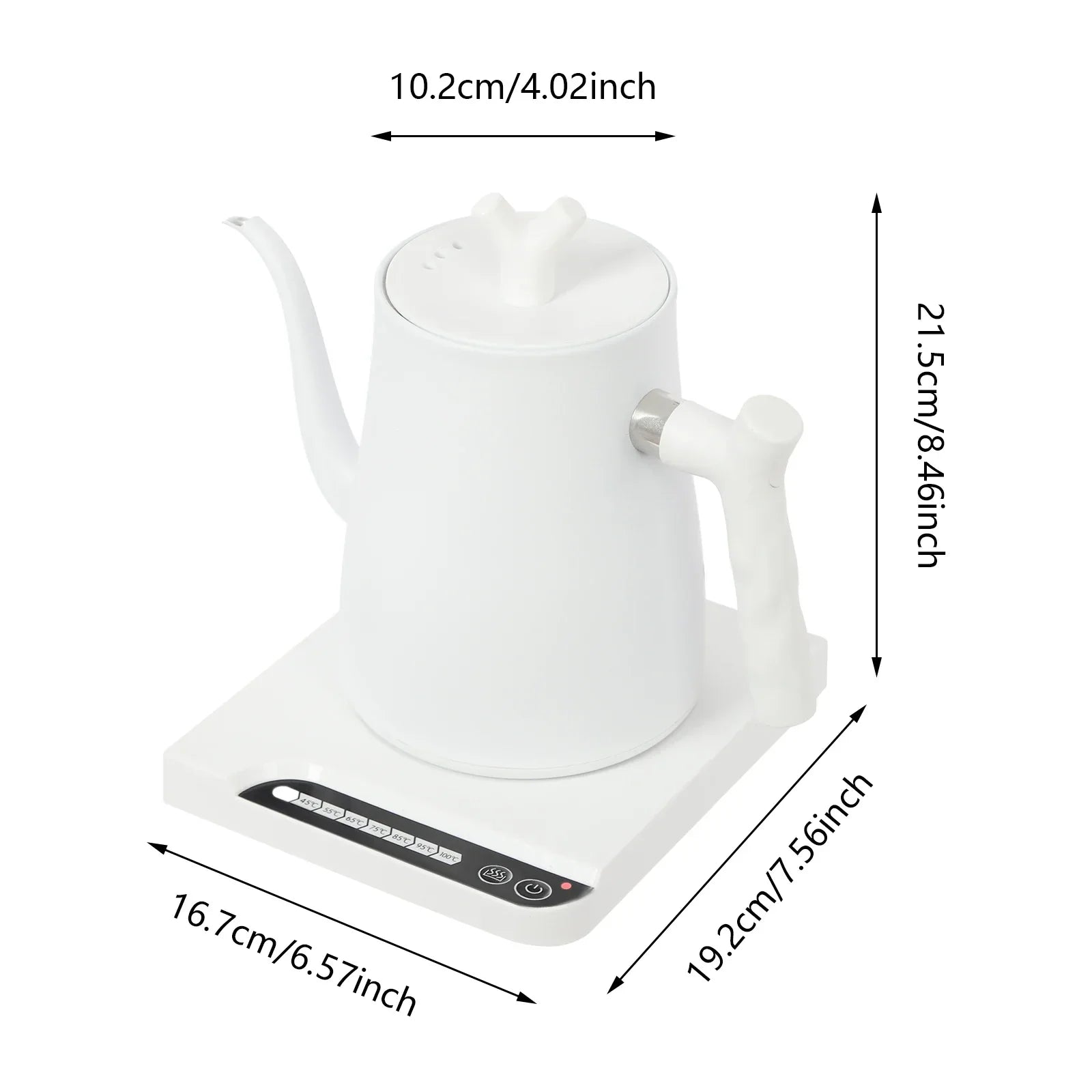 1L Electric Gooseneck Kettle with Temperature Control – 304 Stainless Steel, 1000W, 220V