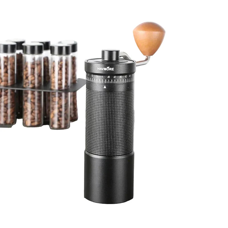 Molino de Café Manual Portátil con Muelas Cónicas de 38 mm – Cuerpo de Aluminio y Ajuste de Molienda Regulable