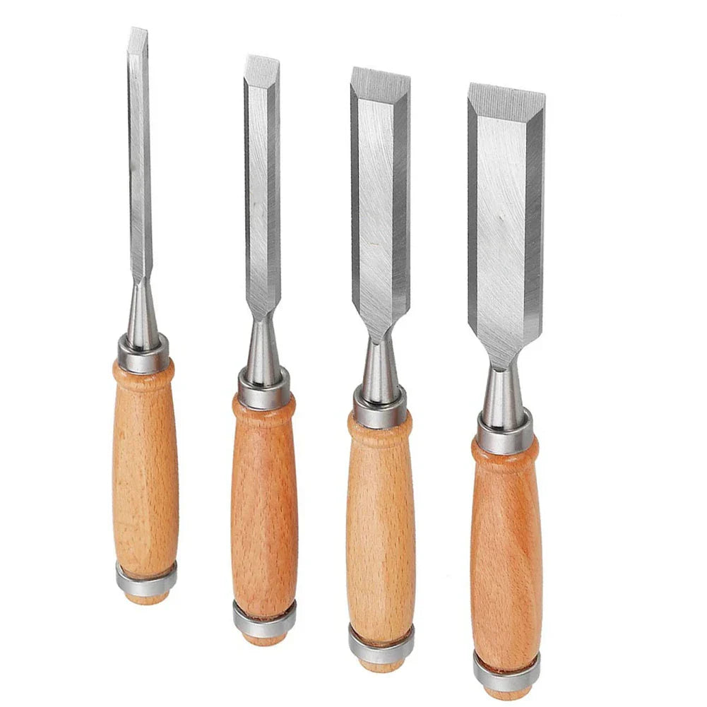 Cincel para Madera de Acero Inoxidable con Mango de Madera – Disponible en 6 mm, 12 mm, 18 mm y 24 mm