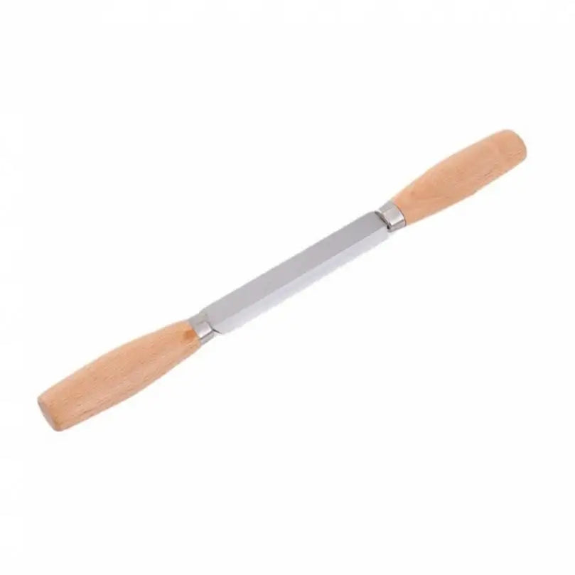 Cuchillo de Tracción para Madera con Hoja de Acero SK5 y Mango de Madera de Haya – Herramienta para Descortezar y Dar Forma a la Madera
