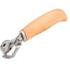 Cuchillo para Cuero con Hoja Recta y Curva de Acero al Carbono y Mango de Madera de Haya