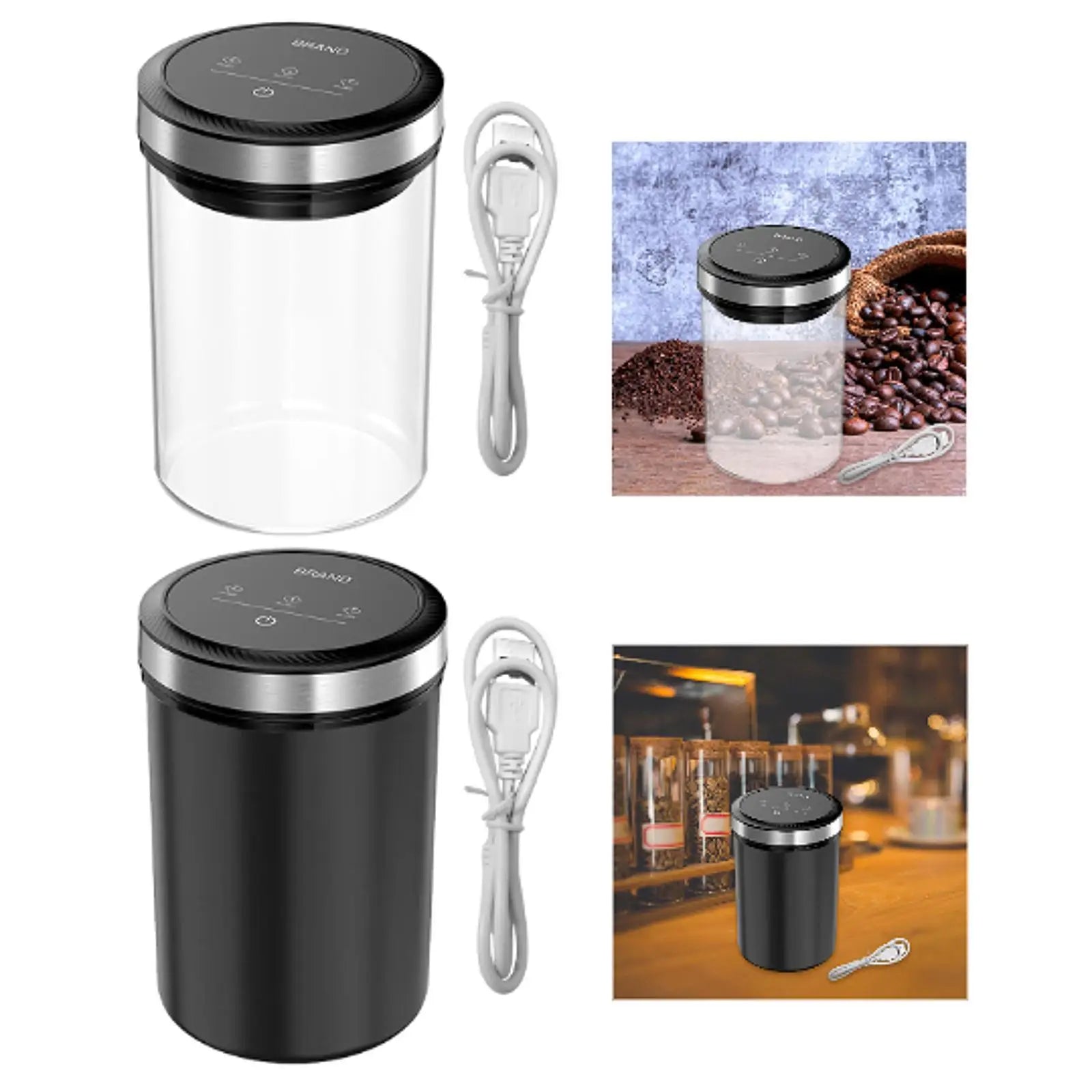 Tarro de Vidrio con Sellado Automático al Vacío – Contenedor Hermético de Borosilicato para Café, Té y Alimentos Secos