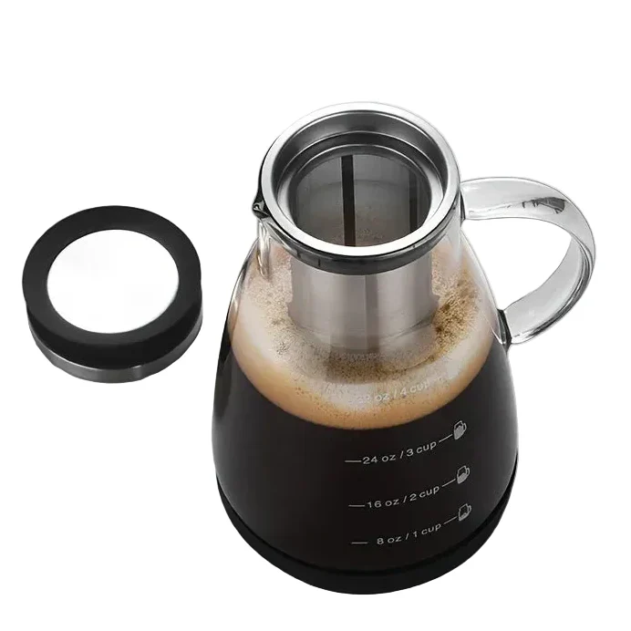 Jarra de Vidrio para Café Cold Brew 24 oz – Cafetera Manual Pour Over para Café Helado