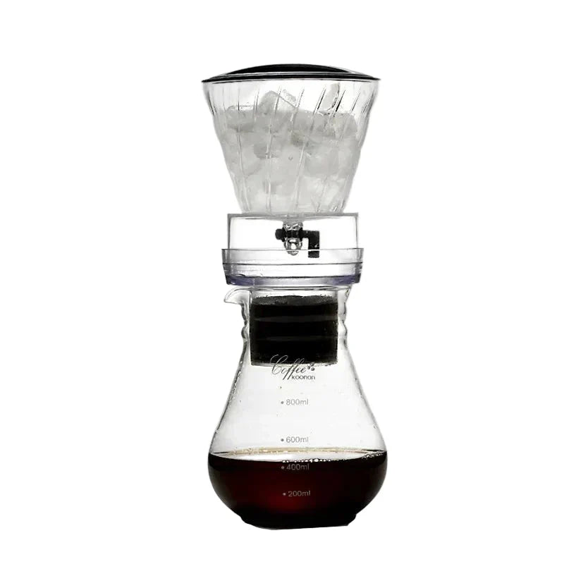 Cafetera Cold Brew por Goteo de Agua con Filtro Reutilizable – Sistema de Café Helado de Vidrio y Acero Inoxidable